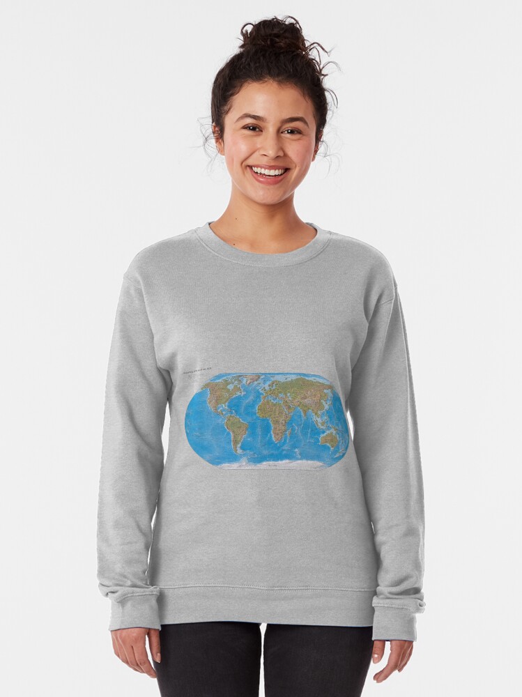 Alternate view of #Physical #Map of the #World 2003 Pullover Sweatshirt