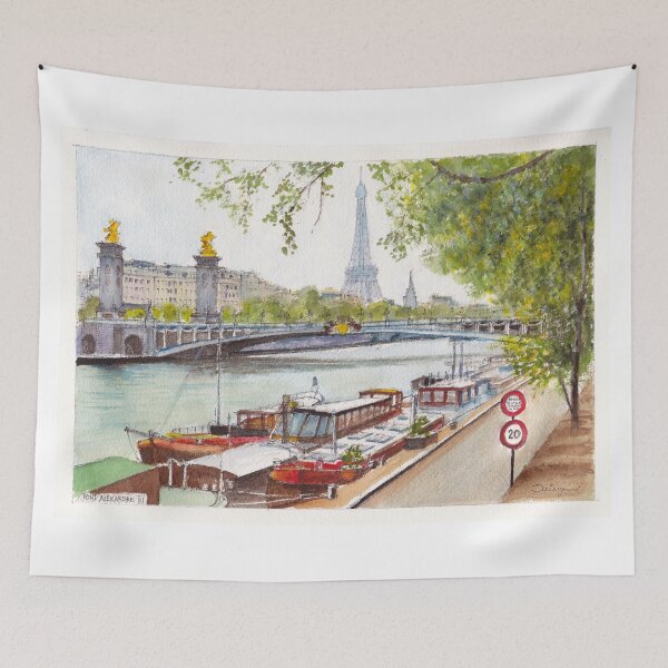 Item preview, Seine Barges designed and sold by Dai Wynn Fine Art.