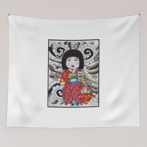 Item preview, Ichimatsu ningyo, maneki neko and daruma doll  designed and sold by alxbngala.