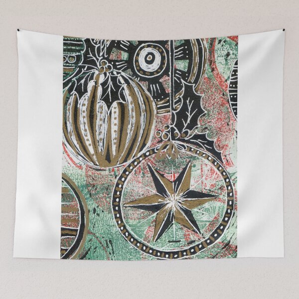 Item preview, Xmas Baubles 12 -  Gelli Plate Print and Ink designed and sold by Heatherian.