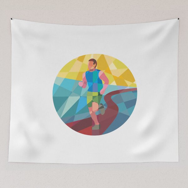 Item preview, Marathon Runner Running Circle Low Polygon designed and sold by patrimonio.