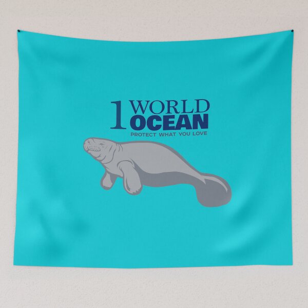 Item preview, 1 World Ocean - Manatee designed and sold by Peppermint Narwhal.
