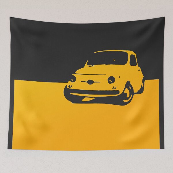 Item preview, Fiat 500, 1959 - Yellow on black designed and sold by uncannydrive.