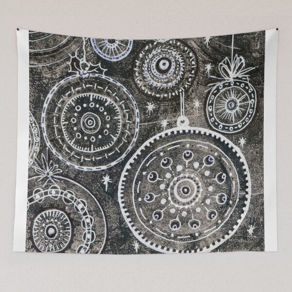 Item preview, Xmas Baubles 2 -  Gelli Plate Print and Ink designed and sold by Heatherian.