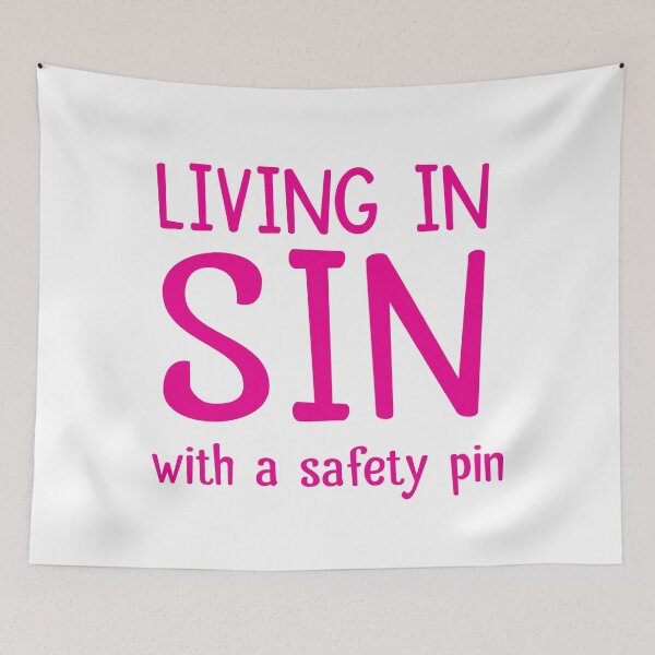 Item preview, Living in SIN with a safety pin (having kids before marriage!) designed and sold by jazzydevil.