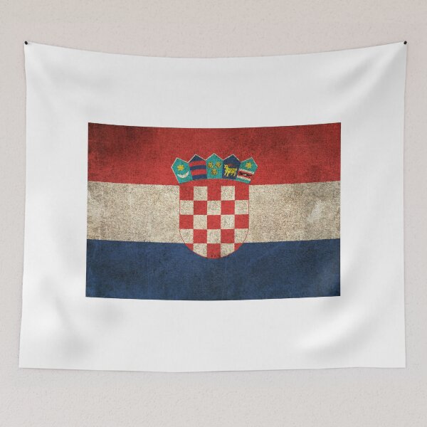 Aperçu de l'œuvre Drapeau de Croatie ancien, usé et vieilli créée et vendue par JeffBartels.