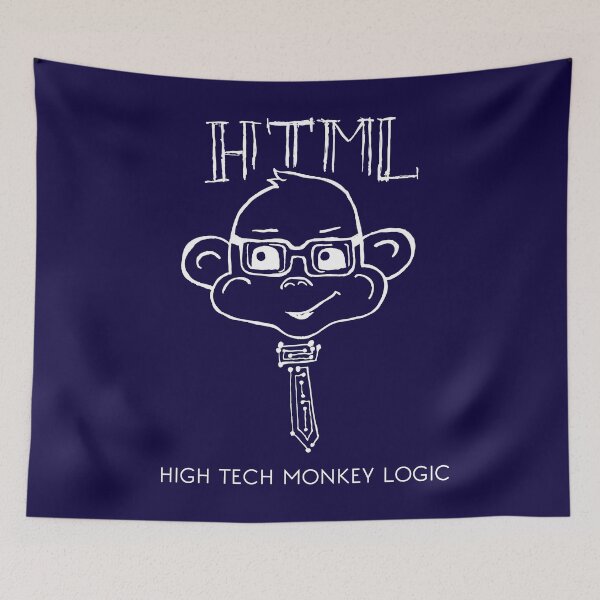 Item preview, HTML High Tech Monkey Logic funny acronym White designed and sold by Ilze Lucero.