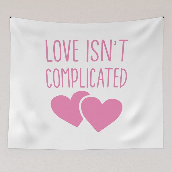 Item preview, LOVE ISN'T COMPLICATED with love hearts lesbian ladies  designed and sold by jazzydevil.