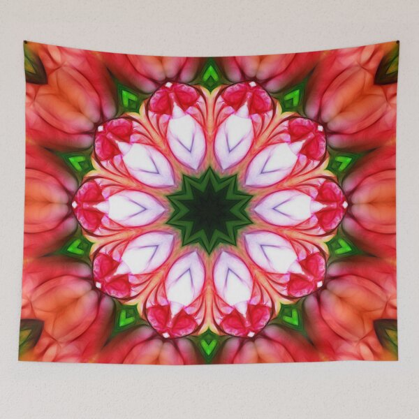 Item preview, Peach Floral Kaleidoscope 34 designed and sold by bloomingvine.