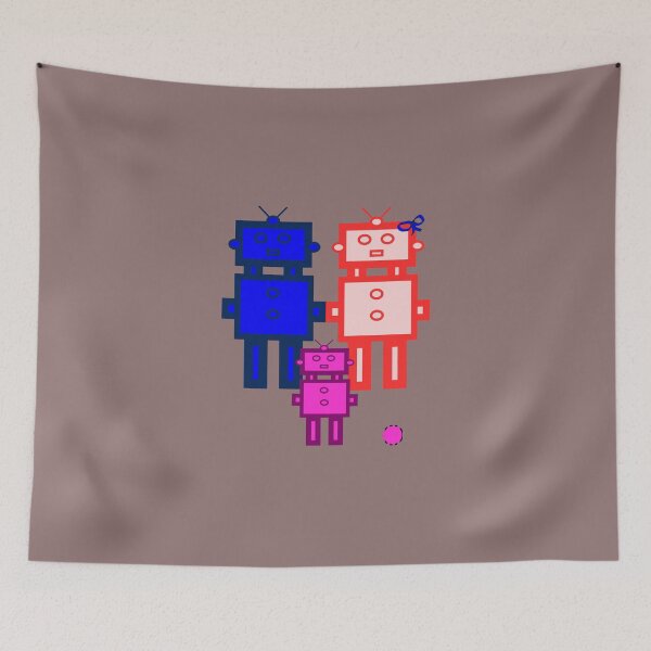 Item preview, Retro robot family designed and sold by JoAnnFineArt.