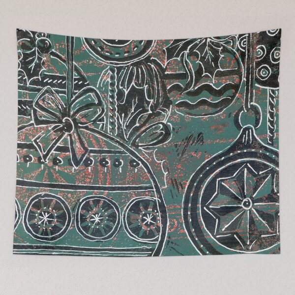 Item preview, Xmas Baubles 3 -  Gelli Plate Print and Ink  designed and sold by Heatherian.