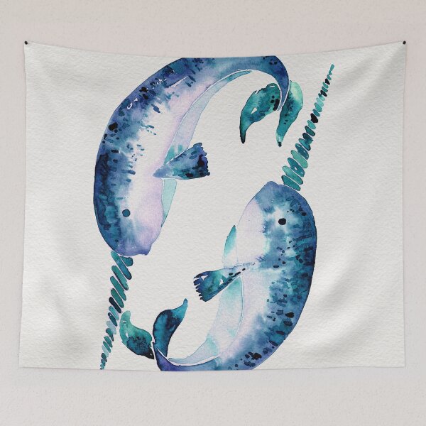 Item preview, Blue Narwhals designed and sold by Cat Coquillette.