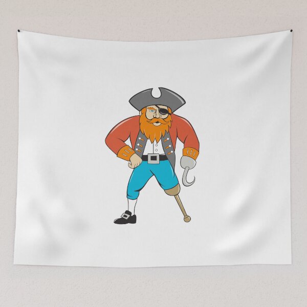 Artikelvorschau, Kapitän Haken Pirate Wooden Leg Cartoon entworfen und verkauft von patrimonio.