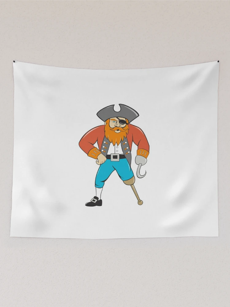 Pirate With Peg Leg, Hook, Eye Patch, Sword, & Treasure Chest  Essential T- Shirt for Sale by CreativeCranium