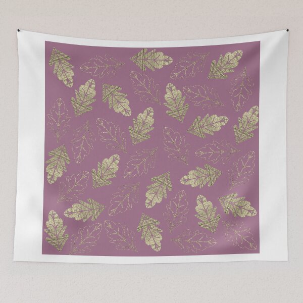 Item preview, Elegant Faux Gold Leaf Fall Leaves on Mauve Purple designed and sold by Blkstrawberry.