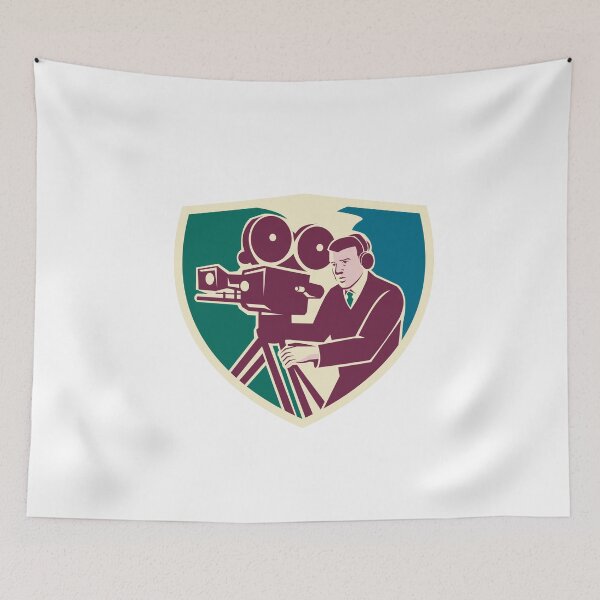 Item preview, Cameraman Moviemaker Vintage Camera Shield designed and sold by patrimonio.