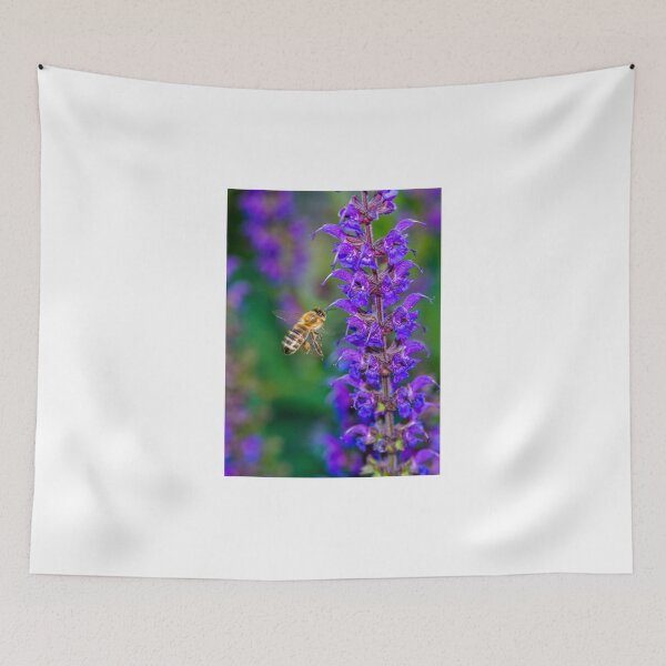 Item preview, Bee approaching an ornamental sage plant designed and sold by Mark Bangert.