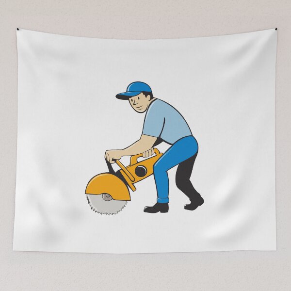 Item preview, Construction Worker Concrete Saw Cutter Isolated designed and sold by patrimonio.