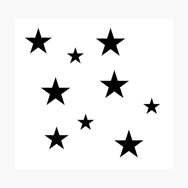Black Star Sticker Pack Photographic Print