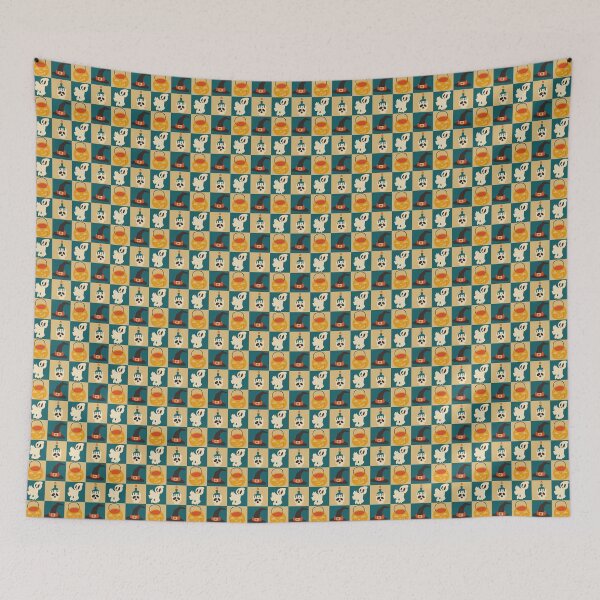 Item preview, Kawaii Halloween Checkered Pattern designed and sold by SaradaBoru.
