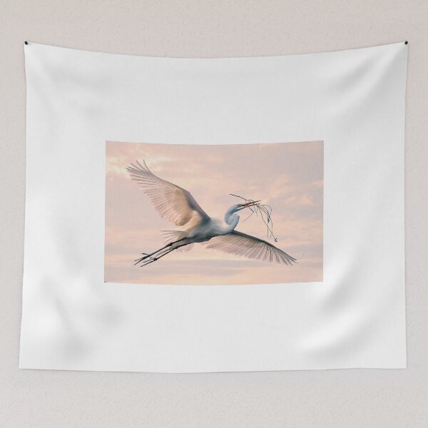 Item preview, Egret with nesting material designed and sold by Brian Tarr.