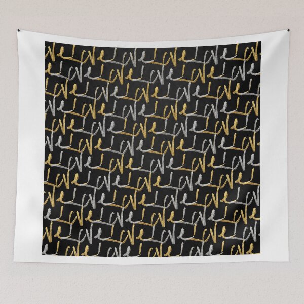 Item preview, "Love" Typography in Faux Gold and Silver Paint designed and sold by Blkstrawberry.