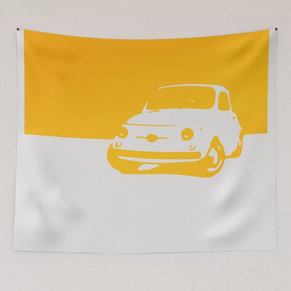 Item preview, Fiat 500, 1959 - Yellow on white designed and sold by uncannydrive.
