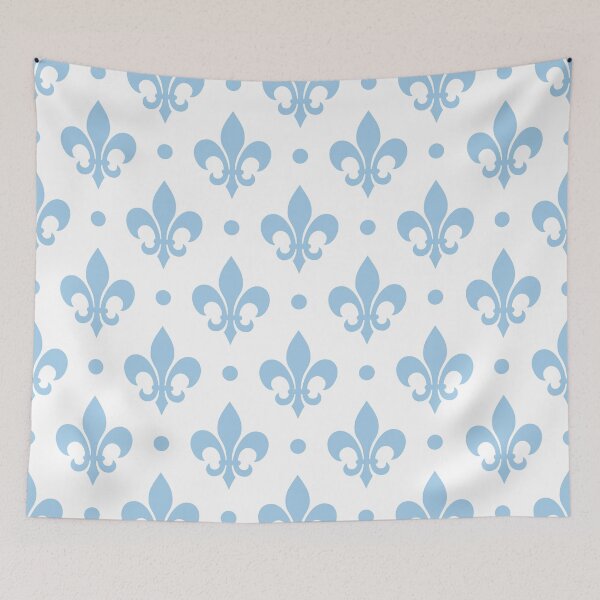 Item preview, LightBlue Fleur de Lis on white background designed and sold by ImageNugget.