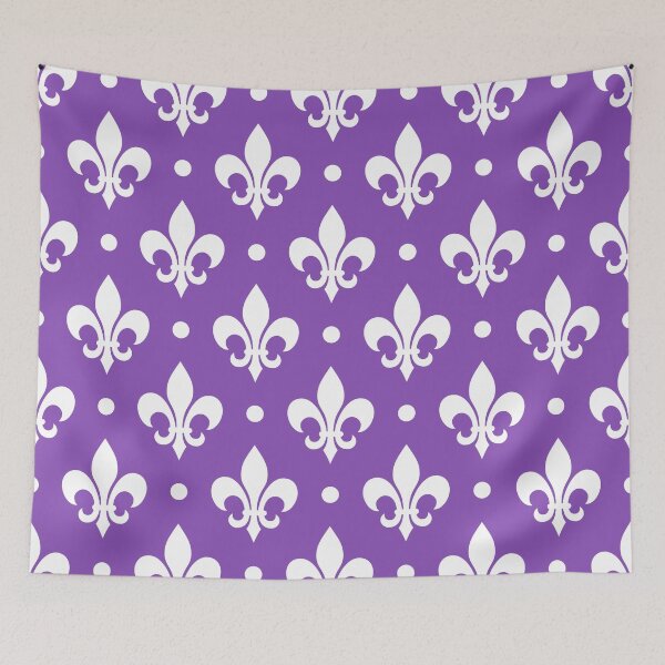 Item preview, White Fleur de Lis on LightPurple Background designed and sold by ImageNugget.