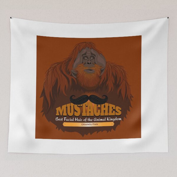 Item preview, Mustaches: Orangutan designed and sold by Peppermint Narwhal.