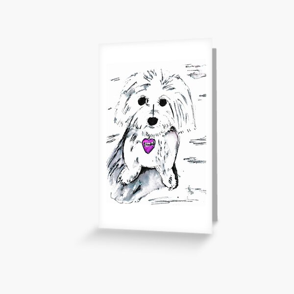 Snowball our Maltipoo Greeting Card