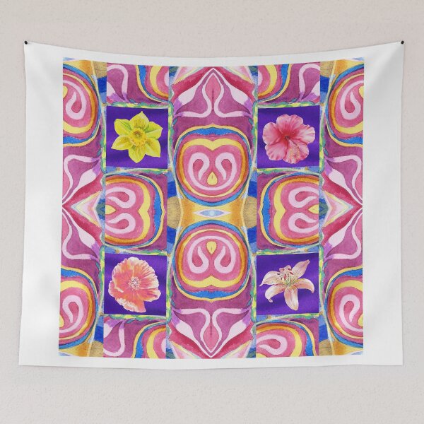 Item preview, Floral Collage With Daffodil Hibiscus Poppy Lily designed and sold by Irina Sztukowski.
