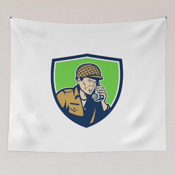 Item preview, World War Two American Soldier Talk Radio Shield designed and sold by patrimonio.