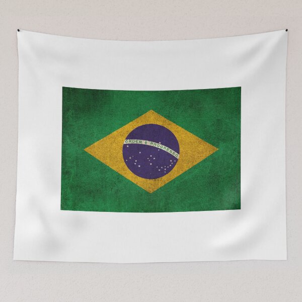 Item preview, Old and Worn Distressed Vintage Flag of Brazil designed and sold by JeffBartels.