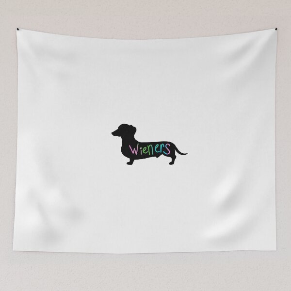 Item preview, Wieners funny wiener dog dachshund silhouette rainbow designed and sold by FluffyGerbil.