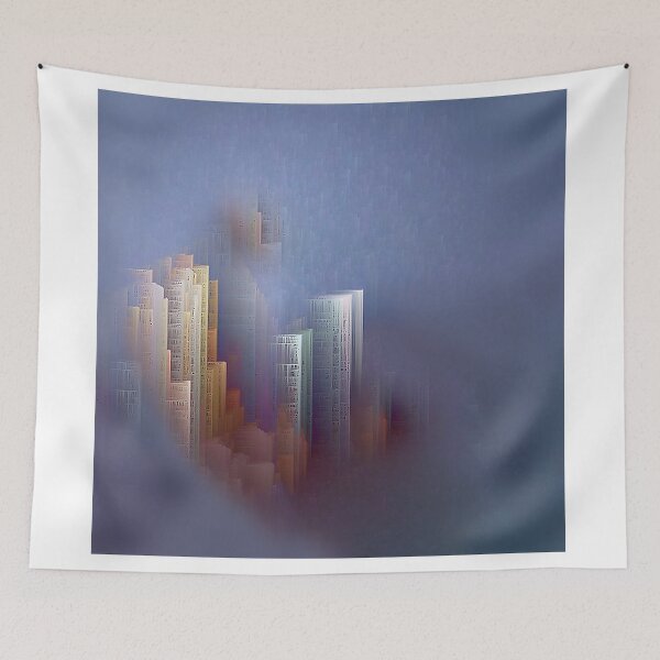 Item preview, Blue mist over city designed and sold by Bluesrose.