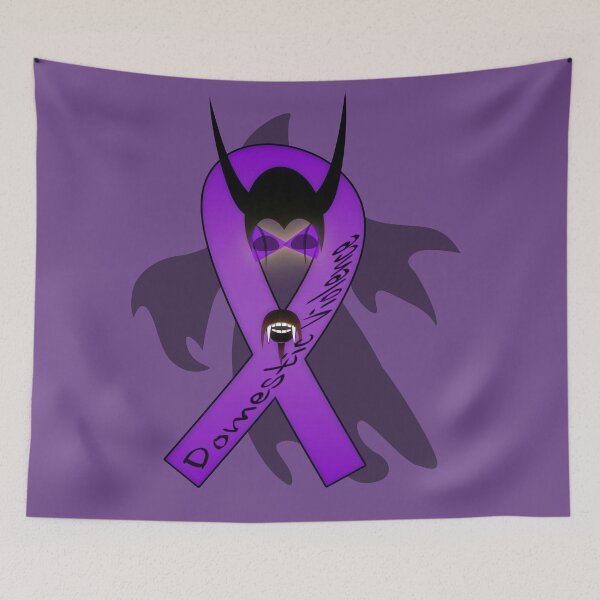 Item preview, Demon of Domestic Violence Awareness Ribbon Character designed and sold by SimplyMary.