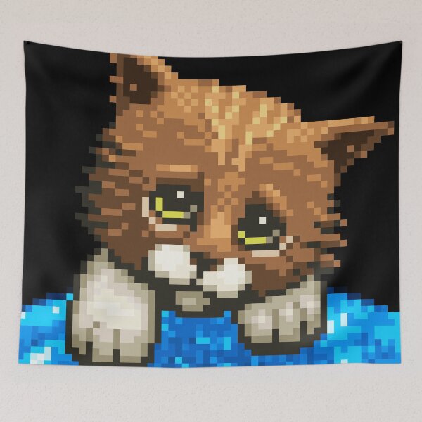 Item preview, AQUA KITTY - Sad Cat designed and sold by Tikipod.