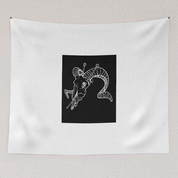 Item preview, Inverted Ram Skull with Tattoo Needles designed and sold by kelseytattoo.