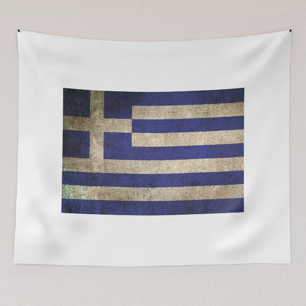 Aperçu de l'œuvre Vieux et usé en détresse Vintage drapeau de la Grèce créée et vendue par JeffBartels.