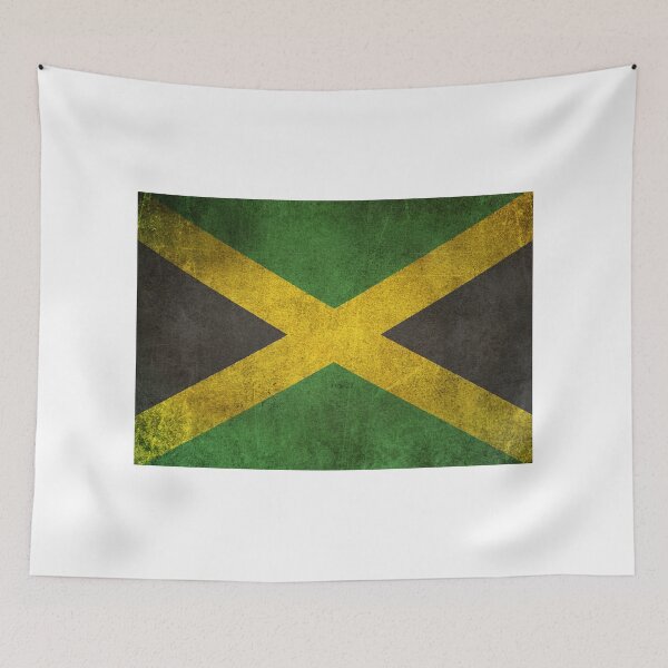 Item preview, Old and Worn Distressed Vintage Flag of Jamaica designed and sold by JeffBartels.