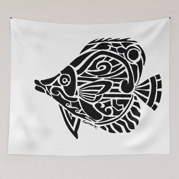 Item preview, Butterfly Fish Tribal Design  designed and sold by KitayamaDesigns.