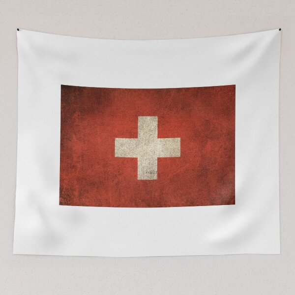 Artikelvorschau, Alte und abgenutzte Vintage Flagge der Schweiz entworfen und verkauft von JeffBartels.