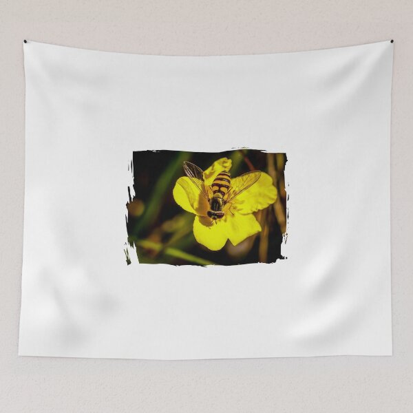 Item preview, Hover fly on yellow flower designed and sold by marmur.