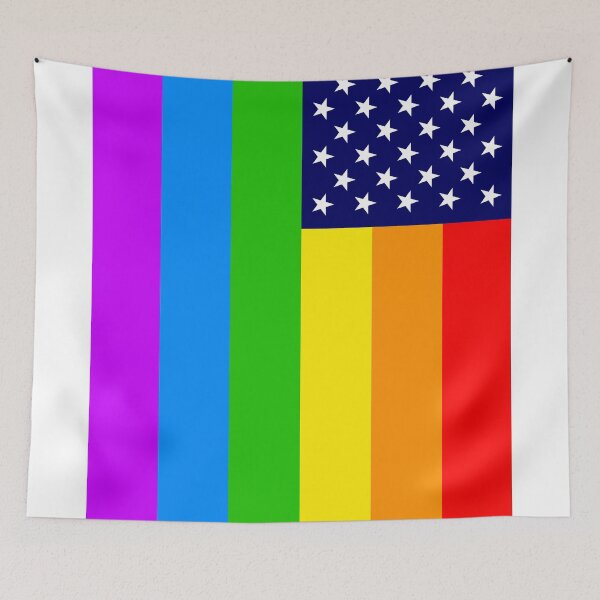 Item preview, Gay USA Rainbow Flag - American LGBT Stars and Stripes designed and sold by schildwaechter.
