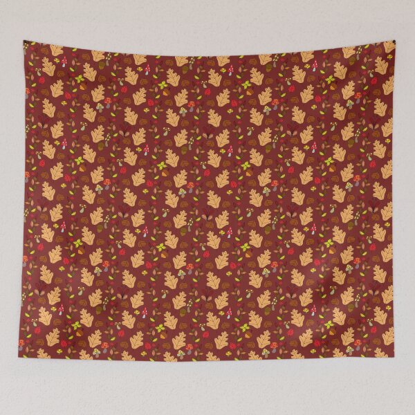 Item preview, Red Brown Autumn Leaf Pattern designed and sold by SaradaBoru.