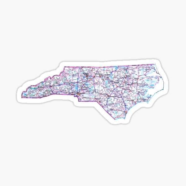 North Carolina Roadmap Sticker By Havocgirl Redbubble