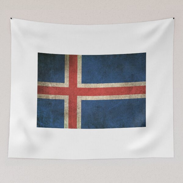Item preview, Old and Worn Distressed Vintage Flag of Iceland designed and sold by JeffBartels.