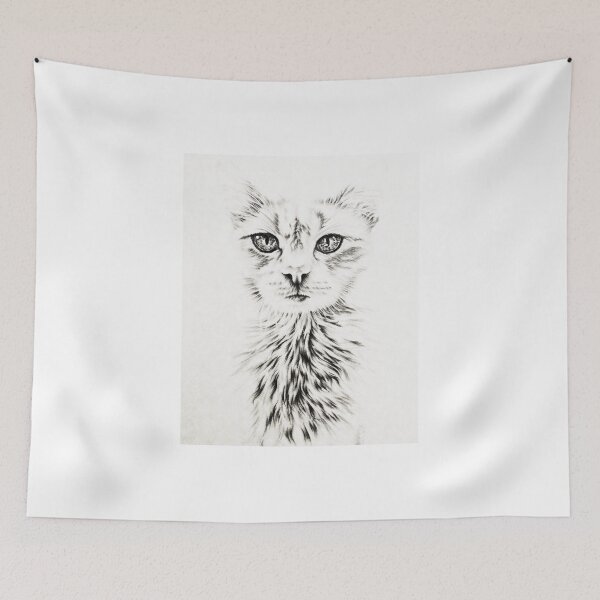 Item preview, Drawing of Chic White Cat designed and sold by ArtistryByLM.