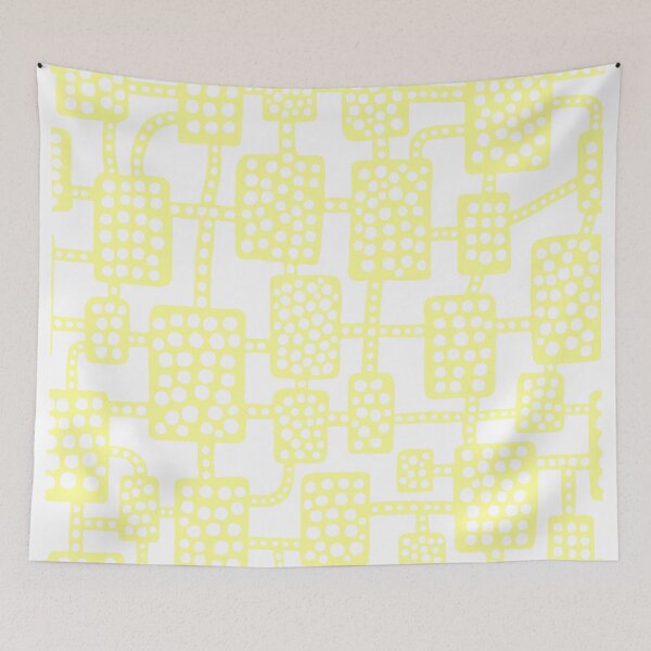 Item preview, Abstract pattern 041113 - Chalk Yellow on Black designed and sold by Artberry.